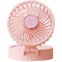 Generique XEME Mini Bande Dessinée Portable Usb Rechargeable Piggy Led Remplir La Lumière Maquillage Miroir Ventilateur Portable Mini Ventilateur De Poche