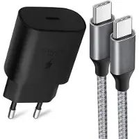 E.F.Connection Chargeur Usb-C 25w + Câble Nylon Usb-C Vers Usb-C Gris 1m Pour Redmi Note 12 Pro+ 12 4g/5g Note 11 11s 11 Pro 10 -