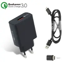 Acce2s Chargeur Quick Charge 3.0 Et Câble Original Pour Samsung Galaxy A9 2018 - Galaxy Note 9 - Galaxy A8 2018 - Galaxy S9 - Galax... Et +
