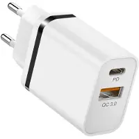 E.F.Connection Chargeur Adaptateur Rapide 2 Ports USB Type-C pour Redmi Note 12 / Note 12 Pro / Note 12 Pro+ -