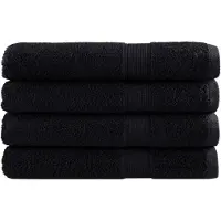 vidaXL Serviettes de qualité supérieure SOLUND 4 pcs noir 600 g/m²