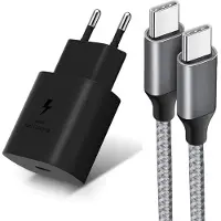 E.F.Connection Chargeur Usb-C 25w + Câble Nylon Usb-C Vers Usb-C Gris 1m Pour Xiaomi 13 Ultra 13 Pro 12/12t 11t Lite 11i Mi 11 Pro Mi 10 Lite -