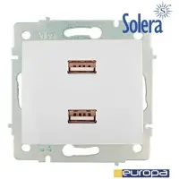 Autre Chargeur Double Usb 230v 5v 4200ma Blanc À Encastrer Erp2usb S.Europa Solera