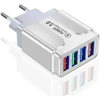 Generique Chargeur USB 48W à 4 Ports, Charge rapide 3.0 4.0, universel, pour téléphone portable, iPhone 12 X, Xiaomi, tablette