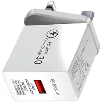 Generique Chargeur Usb À Port Unique Qc 3.0, Charge Rapide, Pour Téléphone Portable, Voyage, Compatible Avec Samsung Xiaomi