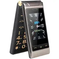 YONIS Téléphone Portable Double Écran Batterie 5900mAh Clavier Large Double SIM FM SOS Gris