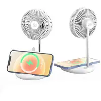 Generique Mini ventilateur électrique de bureau, chargement sans fil de téléphone portable, USB, réglage à 3 vitesses, pour la maison et le bureau