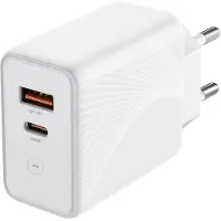 E.F.Connection Chargeur Secteur Rapide 30w 2-Port Pd 20w+Qc 3.0 Pour Samsung S10e / S10 Plus / S10 / S9 Plus / S9 - Blanc -