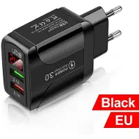 Generique Chargeur Mural Usb 3.0 Rapide, Pour Iphone 12 Pro Max 11 Xiaomi Samsung Huawei, Affichage Numérique 3a