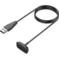 Huismerk Chargeur Compatible Avec Fitbit Charge 6/Luxe/Charge 5/Luxe Special Edition Smartwatch, Câble De Charge Usb Magnétique Avec Bouton, 1m Câble De Recharge Remplacement Pour Luxe Noir