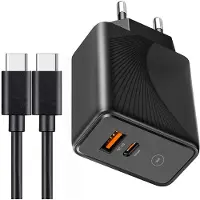 E.F.Connection Chargeur Double Port 30w [Pd 20w+Qc 3.0] Motif Rayons Avec Câble Usb-C Pour Samsung A50 A51 A40 A41 A42 A70 A80 -