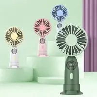 Generique Mini ventilateur Portable de bureau, Rechargeable par USB, avec support de téléphone Portable, 3 Modes pour voyager en plein air