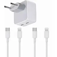 VISIODIRECT Chargeur Rapide 35w Double Usb C + 2 Câbles Usb C Vers Lighting Pour Ipad Air 2020 / Ipad Air 5 2022 10.9" Couleur Blanc -