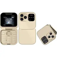 YONIS Téléphone Portable Mini Avec Écran 1.77 Pouces Dual SIM Bluetooth FM 1000mAh Or
