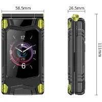 YONIS Téléphone Portable 4G Double Écran Résistant Batterie Longue Durée 6800mAh Noir