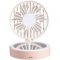 Generique USB ventilateurs fille ventilateur de poche mode polyvalence maquillage miroir ventilateur Compact USB charge Mini Style frais ventilateur de bureau pour la maison Off
