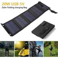 Generique Chargeur Solaire Étanche Et Pliable, 20w, 5v, Usb, Pour Téléphone Portable, Avec Mousqueton