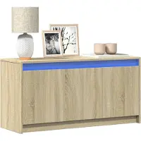vidaXL Armoire TV avec éclairage LED Chêne Sonoma 100x34x50 cm