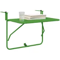 vidaXL Table de balcon suspendue Vert 60 x 39 x 65 cm Acier