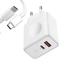 E.F.Connection Chargeur Secteur Usb 30w Pd 20w+Qc 3.0 Avec Câble Usb-C Pour Xiaomi Mi 10 / 10 Lite / 10 Pro / 10t / 10t Lite / 10t Pro -
