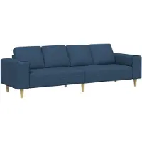 vidaXL Ensemble de Canapés Bleu tissu