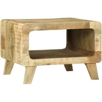 vidaXL Table basse 50X50X35 Cm en bois de manguier brut massif Lumarko