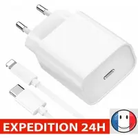 Autre Chargeur Rapide 20w + Cable De Charge Type C Vers Lightning 1m Iphone 11-11 Pro-11 Pro Max-14-14 Pro-14 Plus-14 Pro Max