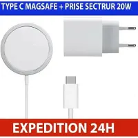 Autre Chargeur Induction + Secteur Compatible Magsafe Pour Iphone 14-14 Plus-14 Pro-13-13 Pro-13 Pro Max-12-12 Pro-11-X-Xr-Se