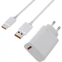Phonillico Chargeur Rapide 67W + Cable pour Xiaomi 13 / 13T / 13 LITE / 12 / 12X / Redmi Note 13 Pro / Redmi Note 12 Pro / Poco X6 / Poco X5 Pro / Poco F5 / Poco F4 / Pad 6 Pro / Pad 5 Pro
