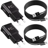 Generique Chargeur Type C Charge Rapide Avec Usb C Câble 2m Pour Samsung Galaxy A15 A14 A13 A10 A04s A55 A35 A34 A33 A25 A23 A53 S10 S9 S8 S20 M14 M34 Telephone, Adaptateur Secteur Alimentation (2 Pack)