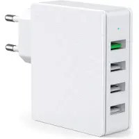 SCHITEC ChenQuanSarl-Chargeur Usb, Quick Chargeur 3.0 Adaptateur Secteur Universel Mural 4 Ports 30W Pr Usb Secteur Usb Chargeur Pour Iphone Xs / Xs , Samsung Galaxy S9 / S8 / Note 8,Lg, ,Android (Blanc-Qc)