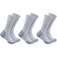 Carhartt Midweight Cotton Blend Crew Chaussettes - Pack de 3 Taille