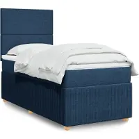 vidaXL Lit boxspring avec matelas bleu 90x200 cm Tissu