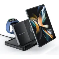 Huismerk Samsung 3 In 1 Foldable Induction Charging Dock, Wireless Charging Dock, Multifunction Wireless Charger, Compatible With Samsung S24/S23/S22/Z Flip 5/4/Z Fold 5/4/Watch 6/5/4 And Galaxy Buds.