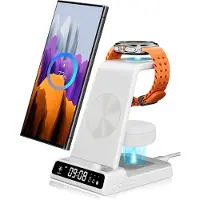 Huismerk Samsung Induction Charger, 3 In 1 Wireless Charging Station For Galaxy S25/S24 Ultra/S23 Ultra/S23+, Watch Charger For Galaxy Watch 7/6/6 Classic/Buds 2/Pro