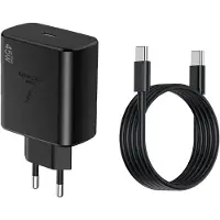 E.F.Connection Chargeur Rapide 45W + Câble USB-C 1M pour Samsung Galaxy S25 Ultra S25 Edge S25+ - Noir - EFConnection