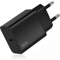 E.F.Connection Chargeur Rapide USB-C 45W pour Samsung Galaxy S25/S25+/S25 Ultra/S25 Edge/S25 FE A16 - Noir - EFConnection