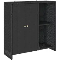 vidaXL Armoire de rangement avec étagère Noir 100 x 36 x 102 cm Rotin