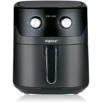 Alpina Airfryer XL - Friteuse à air chaud 6L - Air Fryer 2 à 5 personnes - température réglable de 80 à 200 degrés - avec fonction minuterie - four à air chaud 1600W