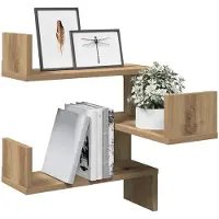 vidaXL Étagères d'angle murales 2 pcs chêne artisanal 40x40x49,5 cm