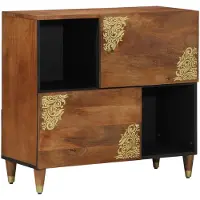 vidaXL Buffet avec étagère, marron, 80 x 33 x 75 cm, bois massif de manguier