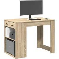 vidaXL Bureau avec tiroirs Tablette Chêne Sonoma 102x62x77,5 cm