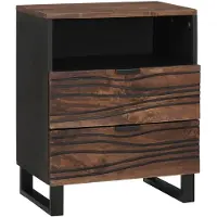 vidaXL Cabinet de chevet Noyer 50 x 33 x 60 cm bois de manguier massif