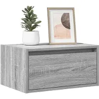 vidaXL Tables de chevet murales avec lumières LED 2 pcs sonoma gris