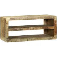vidaXL Meuble TV avec étagère, marron, 80 x 32 x 36 cm, bois massif de manguier