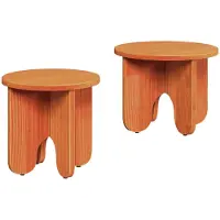vidaXL Table basse 2 Pcs cirée marron 39.5 X 39.5 X 30 Cm Lumarko !