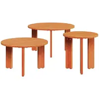 vidaXL Table Basse 3 Pcs Bronze Ciré 47.5 X 47.5 X 27 Cm Lumarko