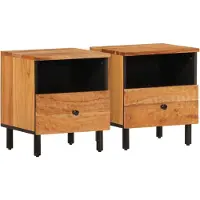 vidaXL Tables de chevet 2 pcs 40x33x46 cm Bois d'acacia massif