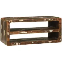 vidaXL Meuble TV Multicolore 80 x 32 x 36 cm Bois massif Vieilli