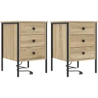 vidaXL Cabinet de chevet 2 pcs Chêne sonoma 42 x 41 x 61 cm